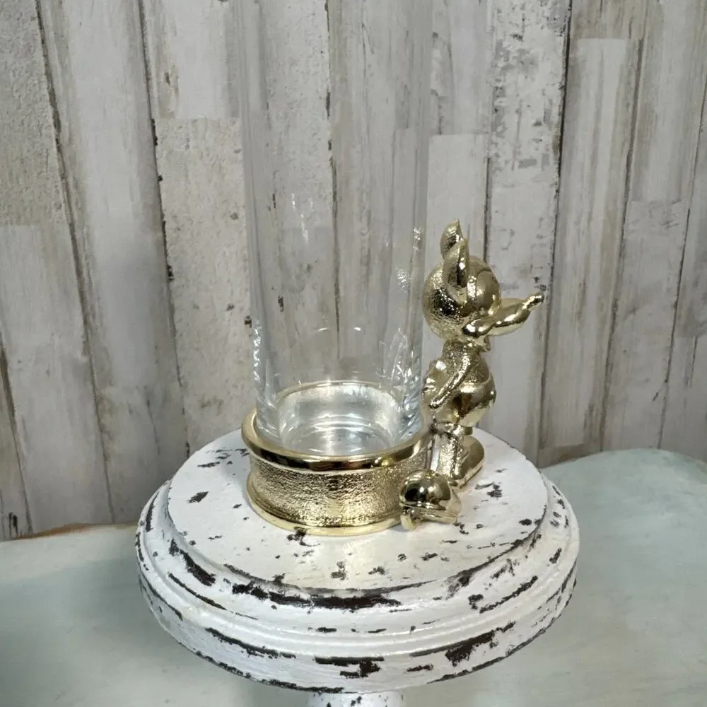 Disney Florist Silver And Glass Mickey Mouse Bud Vase
